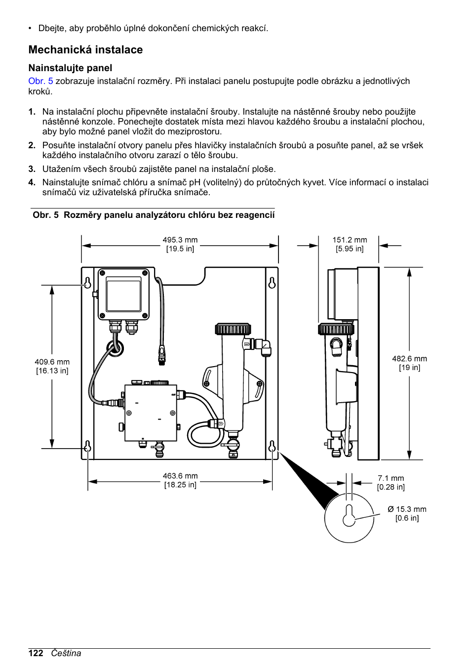 Mechanická instalace, Nainstalujte panel | Hach-Lange CLT10 sc User Manual | Page 122 / 382