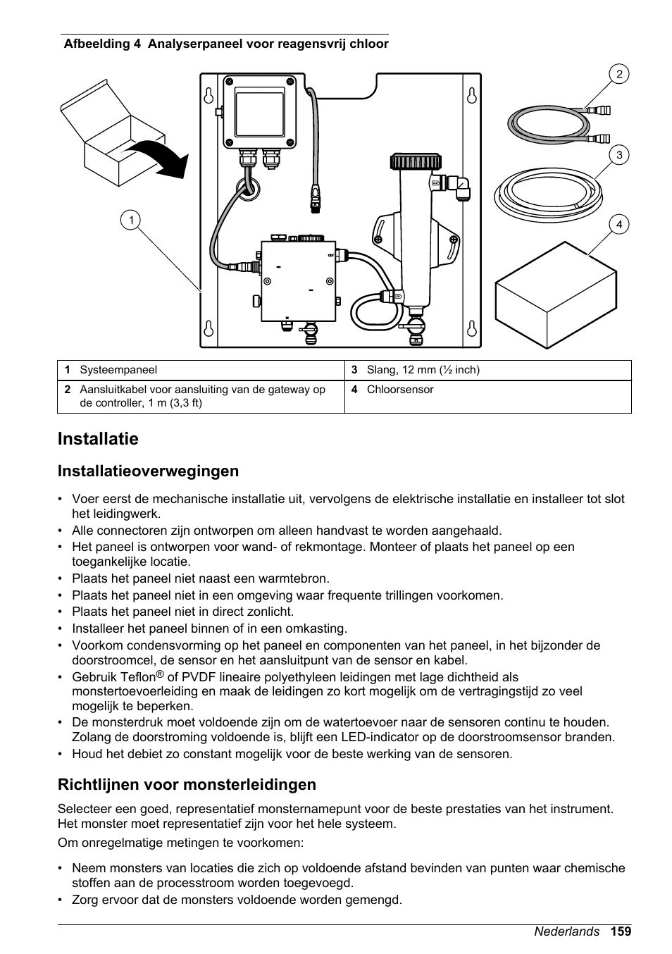 Installatie, Installatieoverwegingen, Richtlijnen voor monsterleidingen | Hach-Lange CLT10 sc User Manual | Page 159 / 382