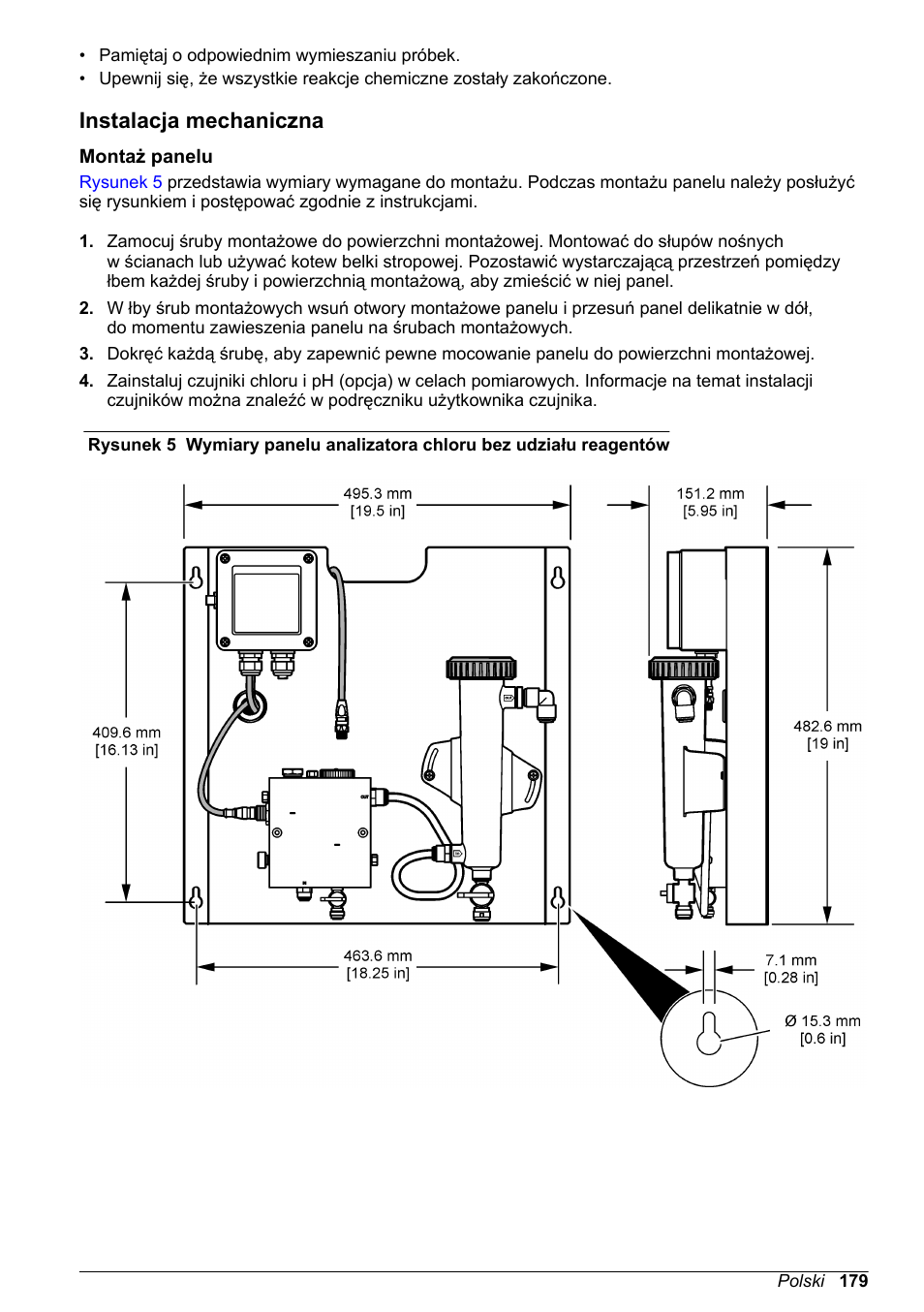 Instalacja mechaniczna, Montaż panelu | Hach-Lange CLT10 sc User Manual | Page 179 / 382