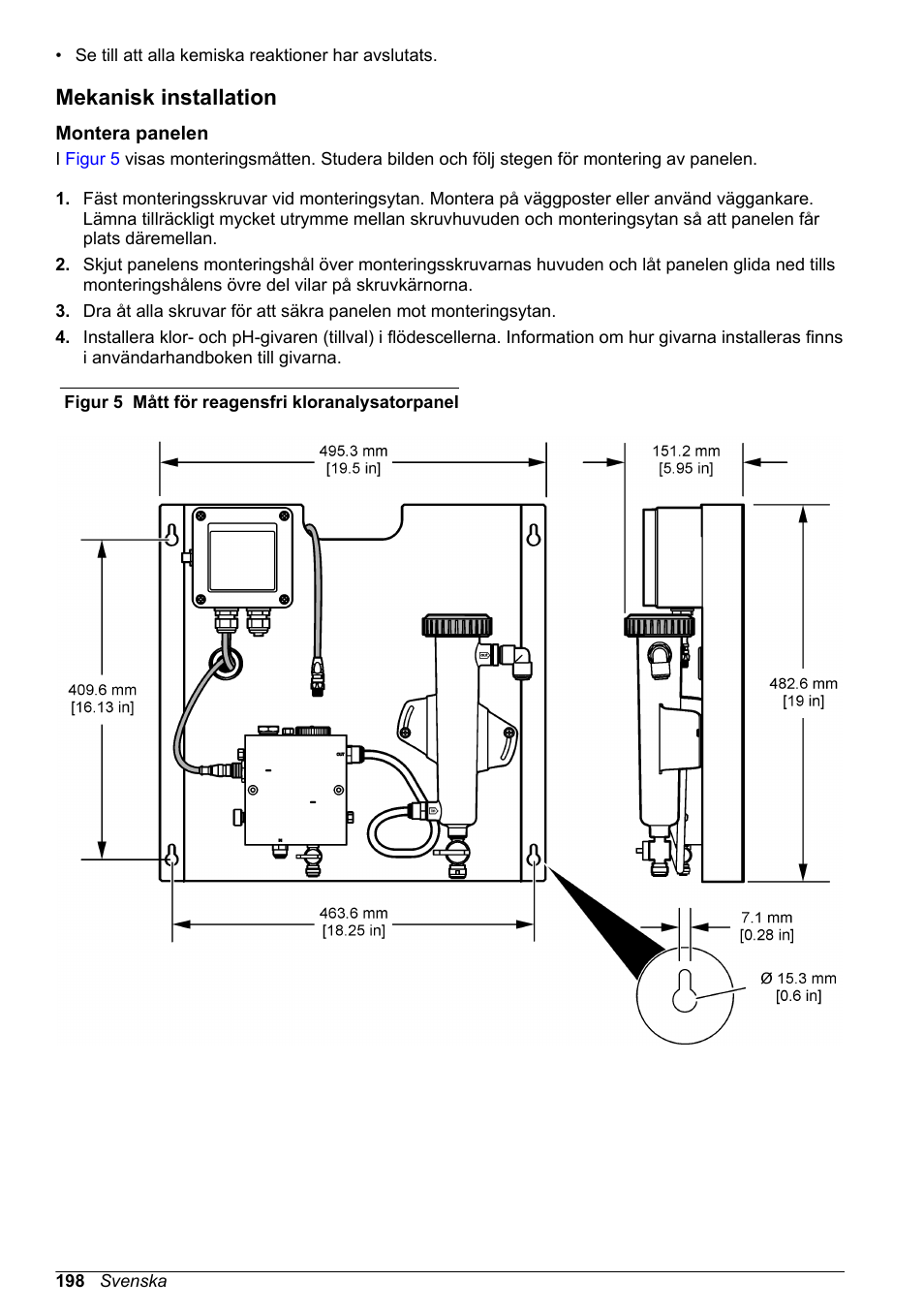 Mekanisk installation, Montera panelen | Hach-Lange CLT10 sc User Manual | Page 198 / 382