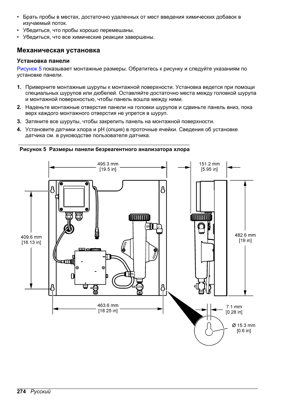 Механическая установка, Установка панели | Hach-Lange CLT10 sc User Manual | Page 274 / 382