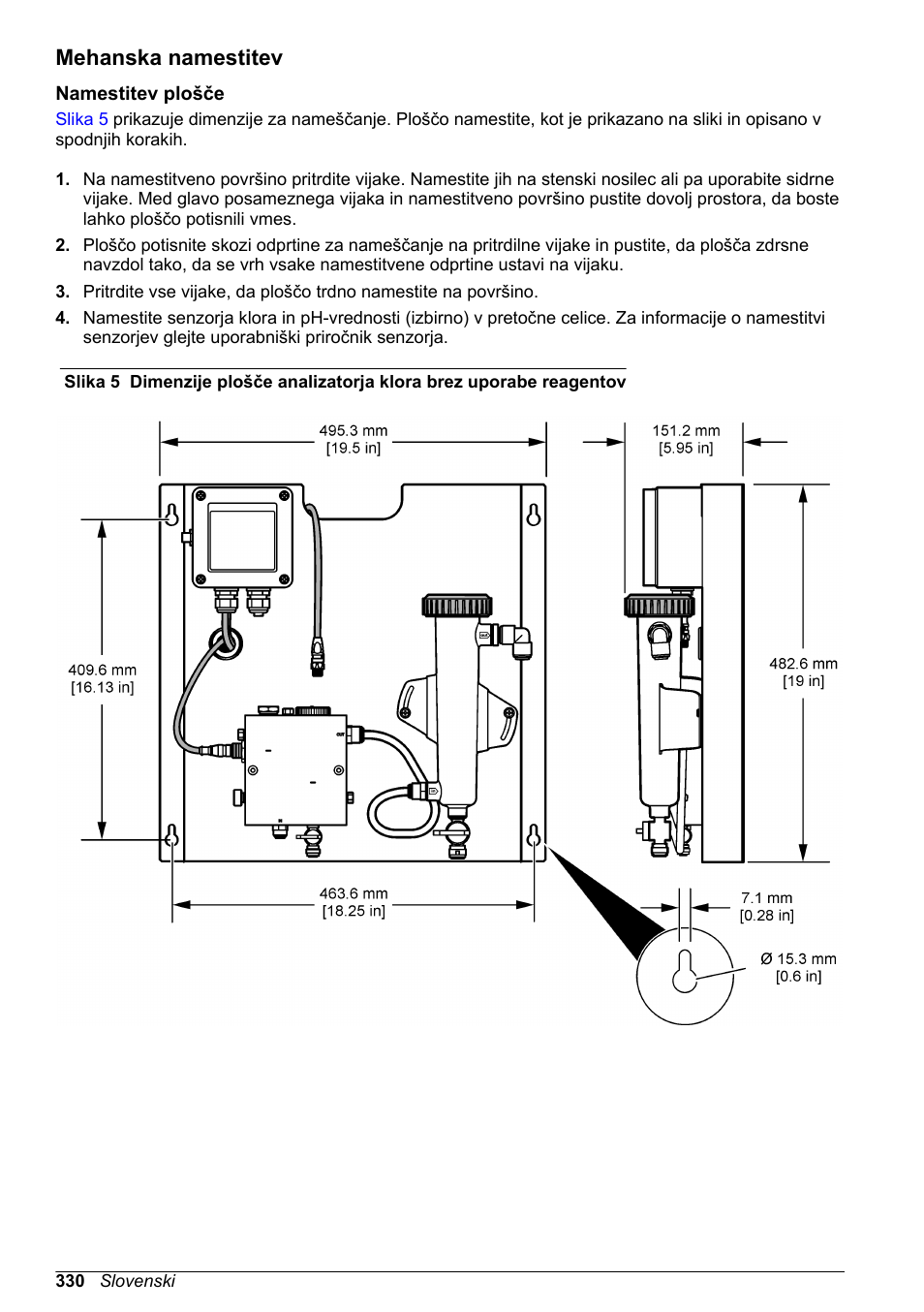 Mehanska namestitev, Namestitev plošče | Hach-Lange CLT10 sc User Manual | Page 330 / 382