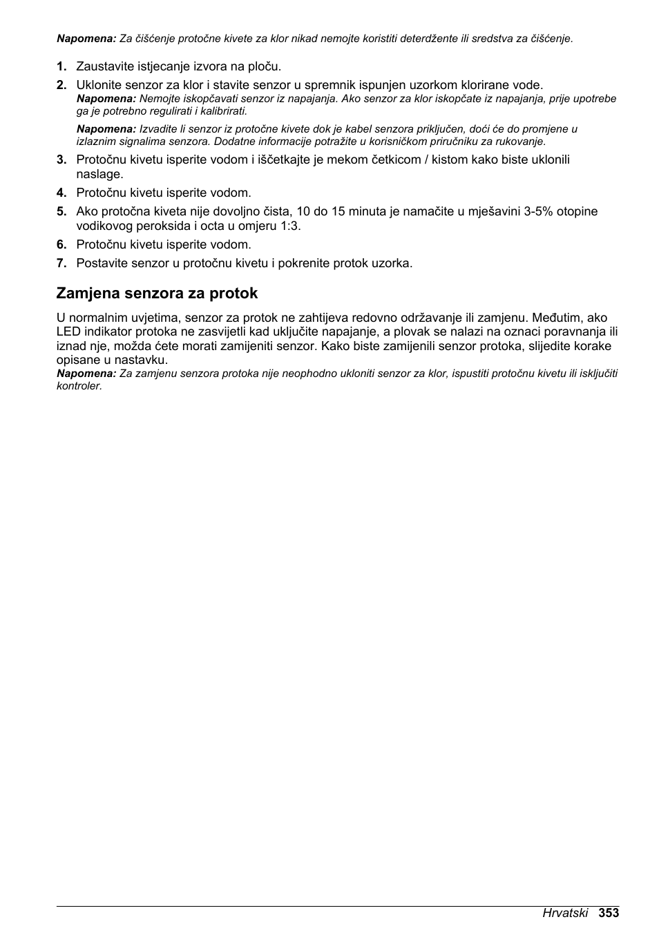 Zamjena senzora za protok | Hach-Lange CLT10 sc User Manual | Page 353 / 382