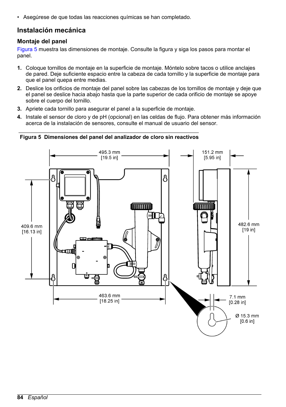 Instalación mecánica, Montaje del panel | Hach-Lange CLT10 sc User Manual | Page 84 / 382