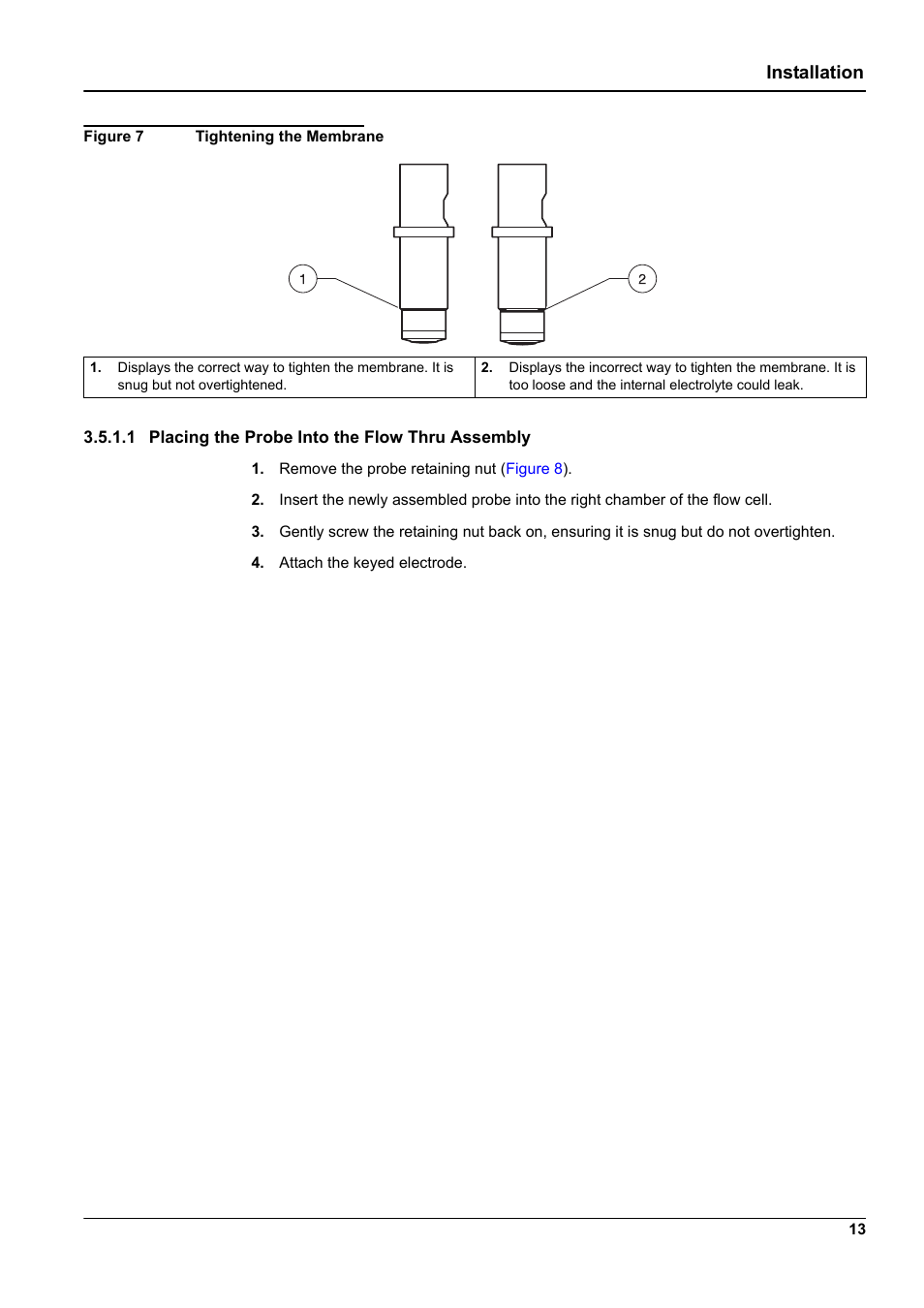 1 placing the probe into the flow thru assembly, Figure 7, Installation | Hach-Lange 9187 sc User Manual | Page 15 / 50