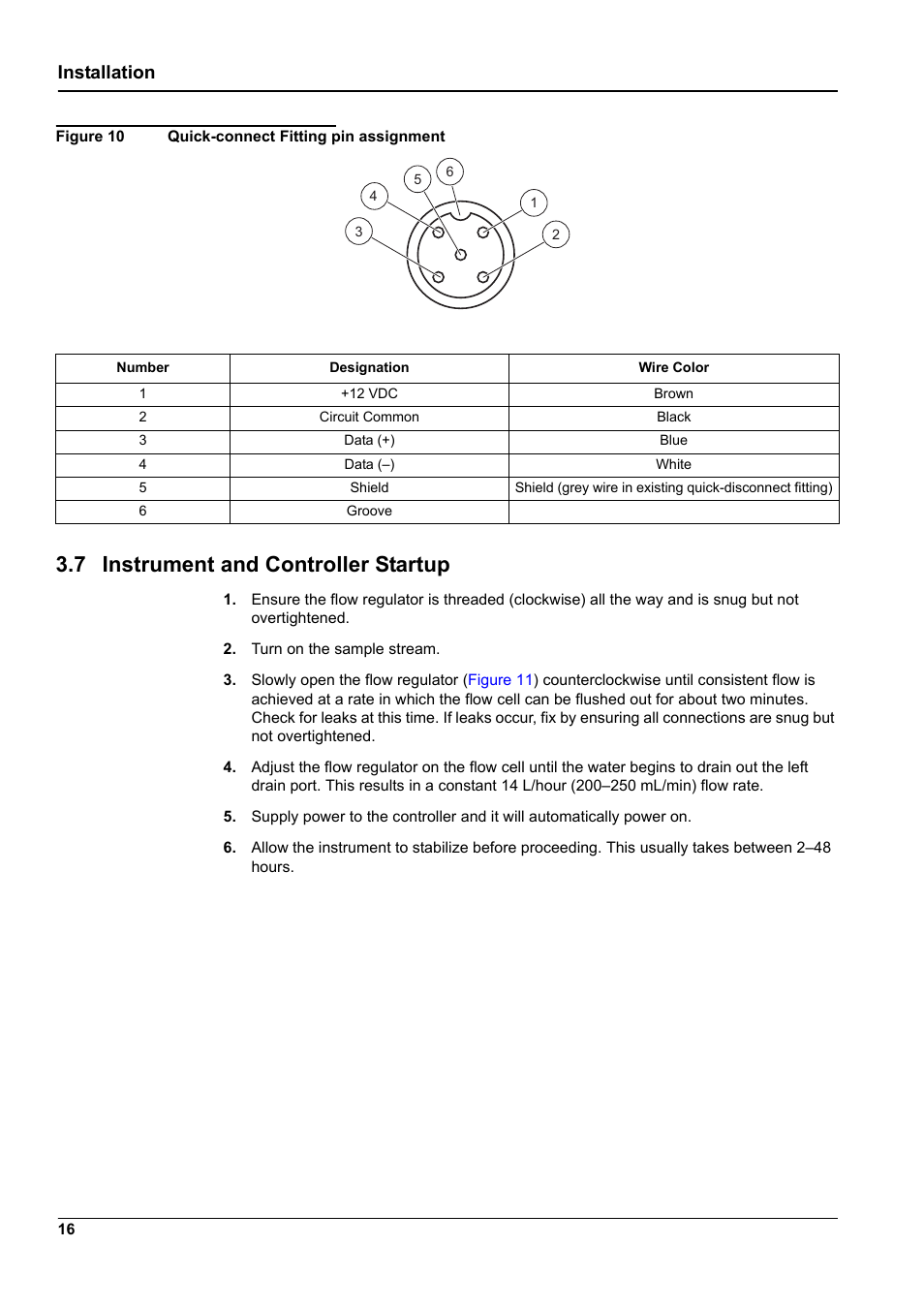 7 instrument and controller startup, Installation | Hach-Lange 9187 sc User Manual | Page 18 / 50