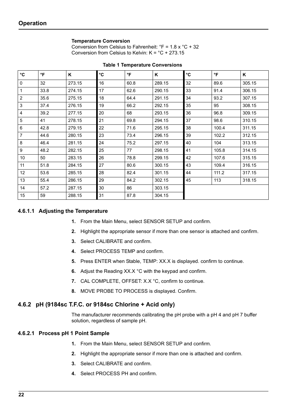 1 adjusting the temperature, 1 process ph 1 point sample, T process ph sample. see | Operation | Hach-Lange 9187 sc User Manual | Page 24 / 50