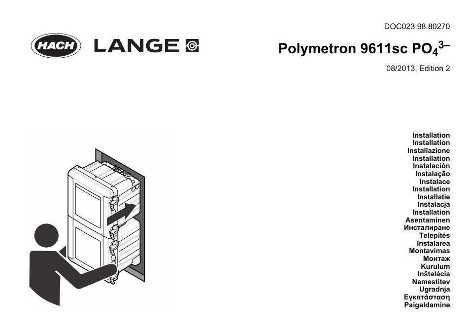 Hach-Lange POLYMETRON 9611 sc Installation User Manual | 398 pages