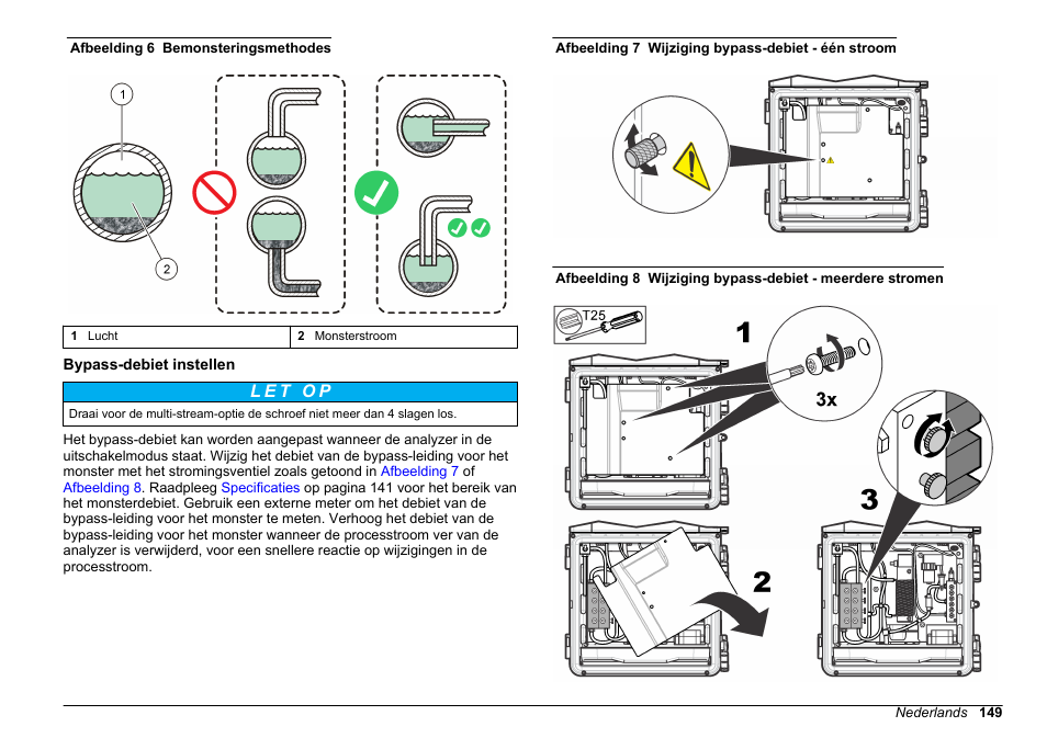 Bypass-debiet instellen | Hach-Lange POLYMETRON 9611 sc Installation User Manual | Page 149 / 398