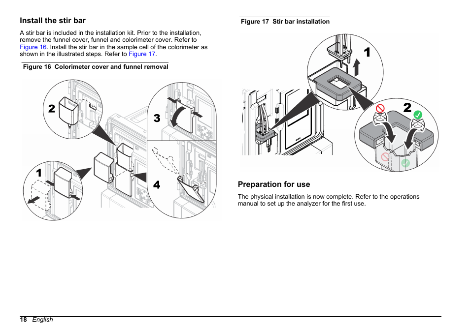 Install the stir bar, Preparation for use | Hach-Lange POLYMETRON 9611 sc Installation User Manual | Page 18 / 398
