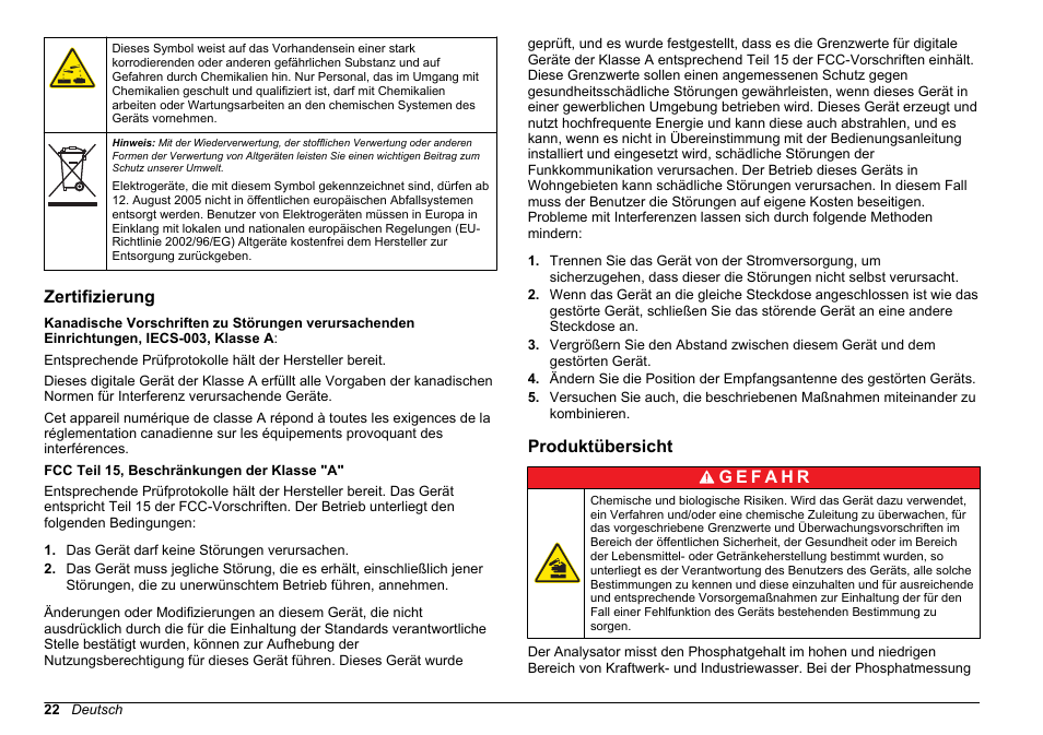 Zertifizierung, Produktübersicht | Hach-Lange POLYMETRON 9611 sc Installation User Manual | Page 22 / 398