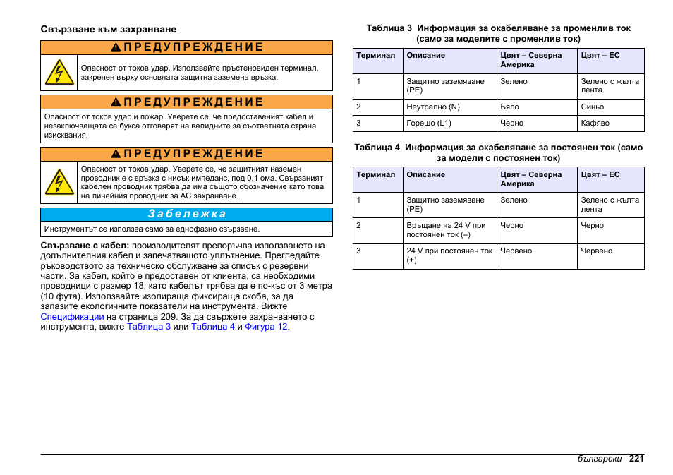 Свързване към захранване | Hach-Lange POLYMETRON 9611 sc Installation User Manual | Page 221 / 398