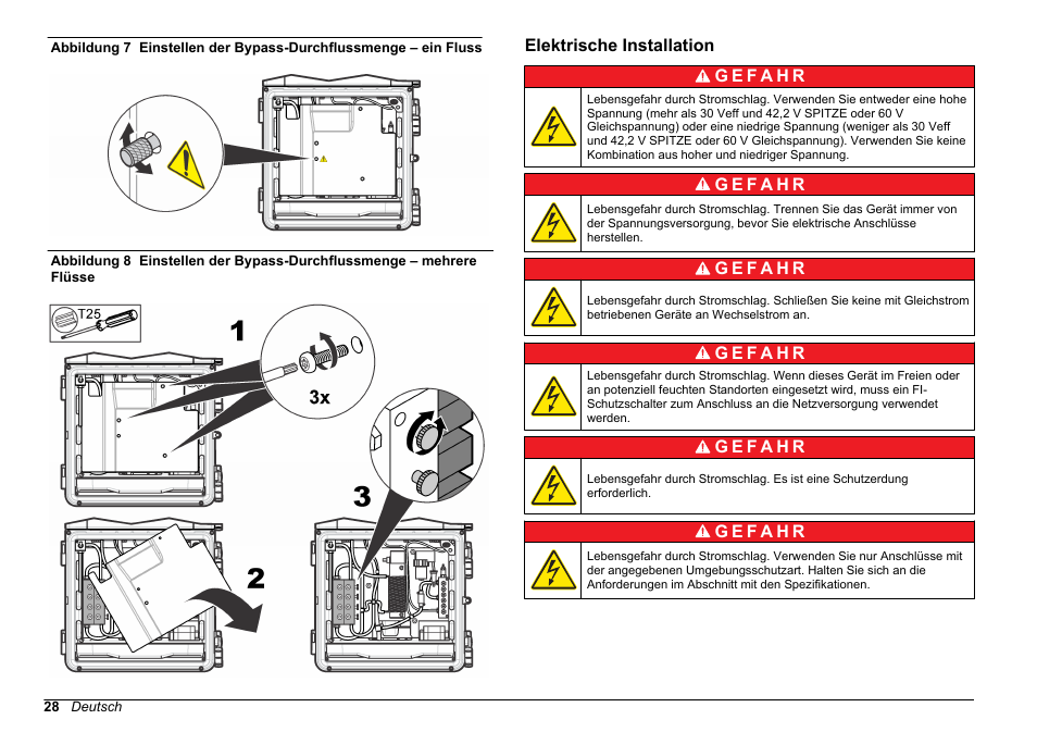 Elektrische installation, Leitung wie in, Abbildung 7 | Abbildung 8 | Hach-Lange POLYMETRON 9611 sc Installation User Manual | Page 28 / 398