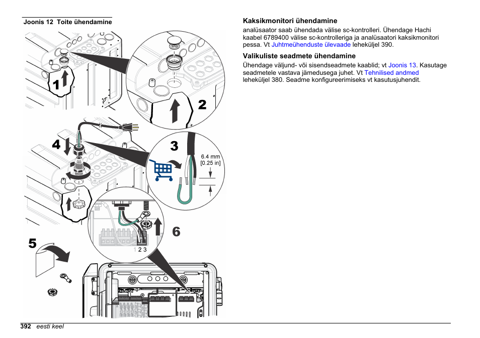 Kaksikmonitori ühendamine, Valikuliste seadmete ühendamine, Joonis 12 | Hach-Lange POLYMETRON 9611 sc Installation User Manual | Page 392 / 398