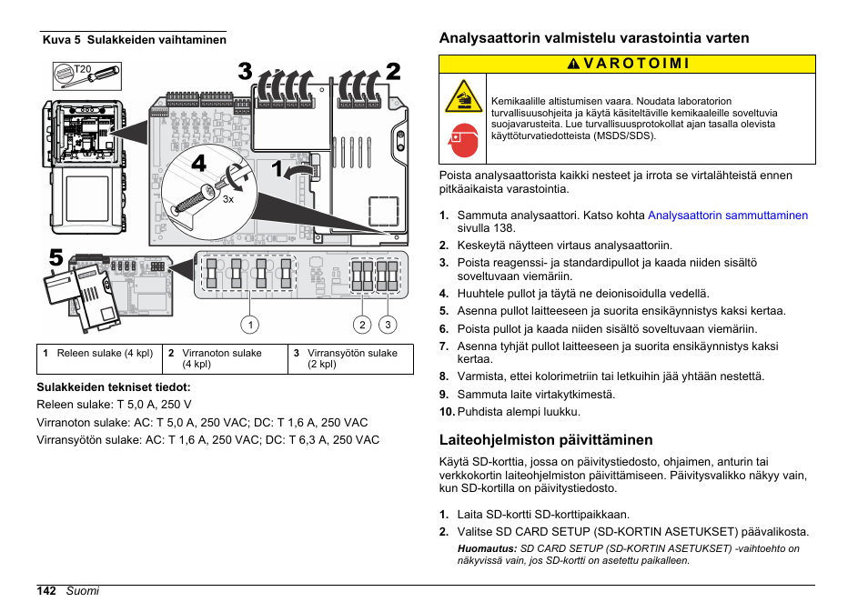 Analysaattorin valmistelu varastointia varten, Laiteohjelmiston päivittäminen, Kuva 5 | Hach-Lange POLYMETRON 9611 sc Maintenance and Troubleshooting User Manual | Page 142 / 286
