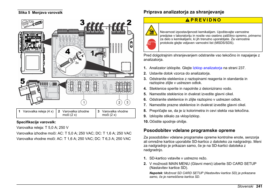 Priprava analizatorja za shranjevanje, Posodobitev vdelane programske opreme, Slika 5 | Hach-Lange POLYMETRON 9611 sc Maintenance and Troubleshooting User Manual | Page 241 / 286