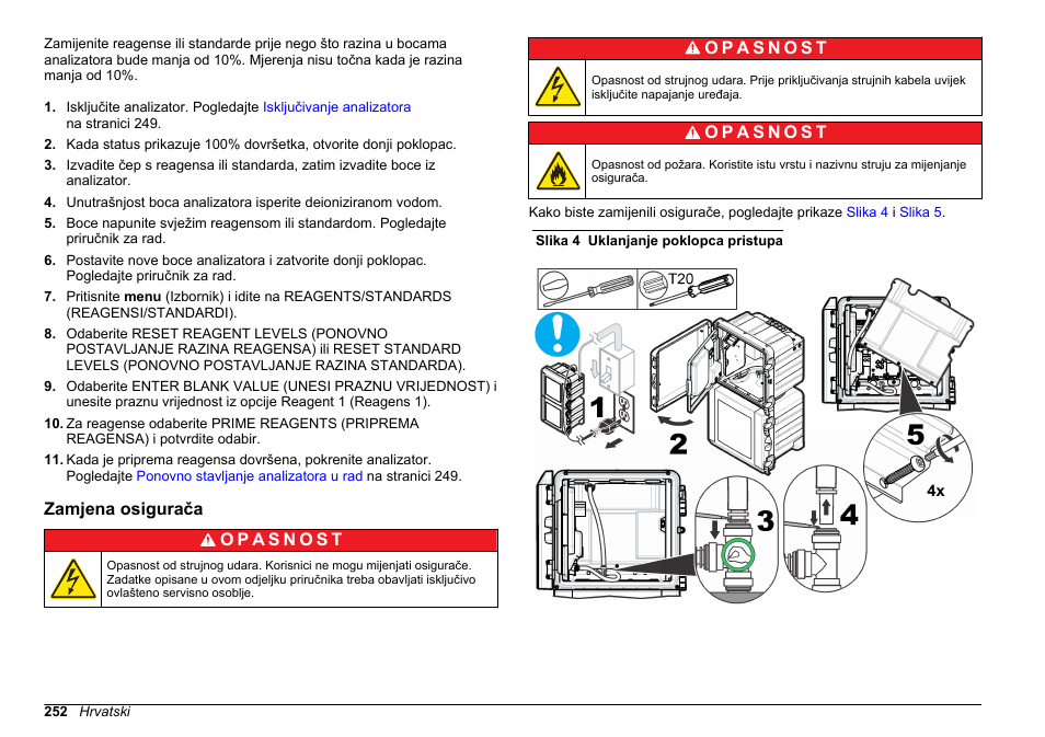 Zamjena osigurača | Hach-Lange POLYMETRON 9611 sc Maintenance and Troubleshooting User Manual | Page 252 / 286