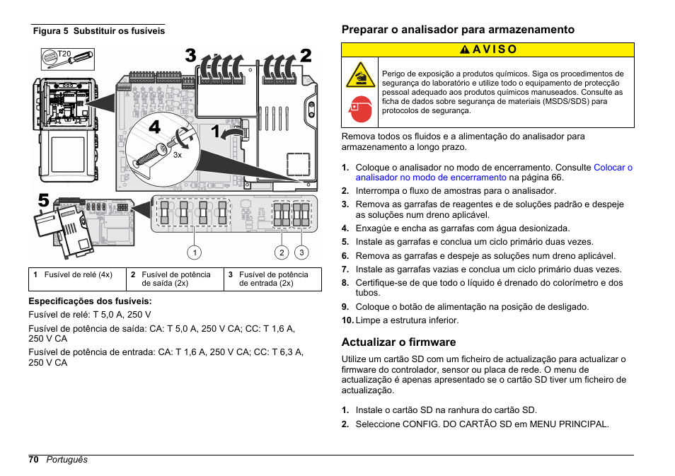 Preparar o analisador para armazenamento, Actualizar o firmware, Figura 5 | Hach-Lange POLYMETRON 9611 sc Maintenance and Troubleshooting User Manual | Page 70 / 286
