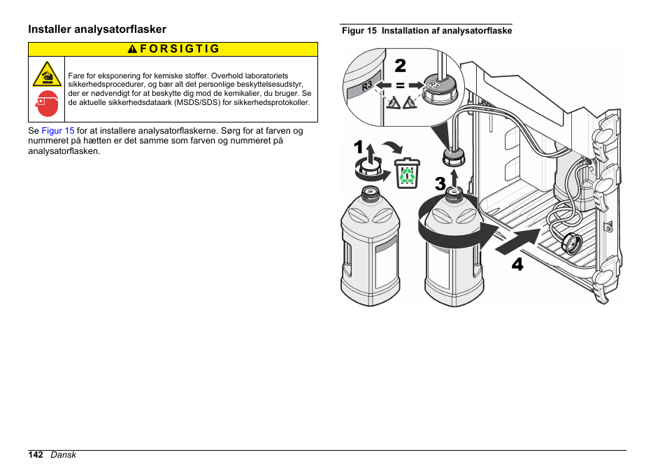 Installer analysatorflasker | Hach-Lange HACH 5500 sc Installation User Manual | Page 142 / 408