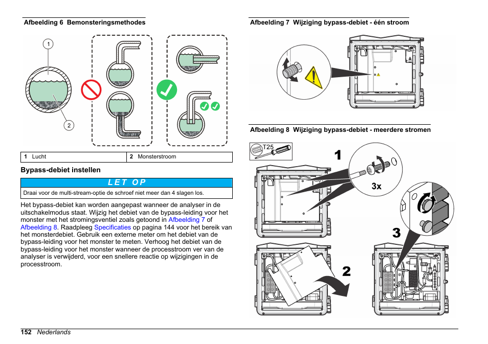 Bypass-debiet instellen | Hach-Lange HACH 5500 sc Installation User Manual | Page 152 / 408