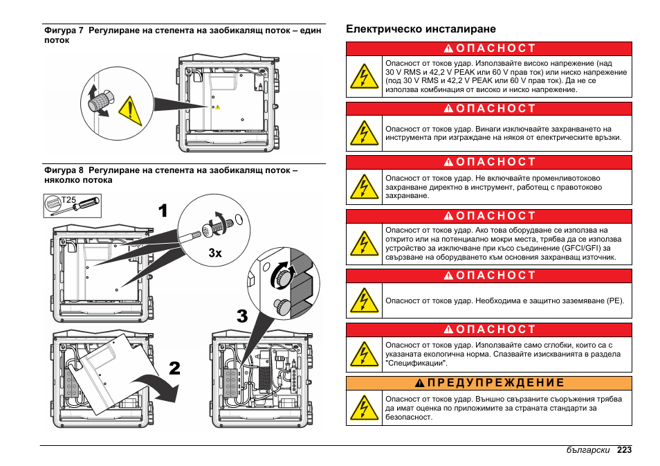 Електрическо инсталиране, Показано на, Фигура 7 | Фигура 8 | Hach-Lange HACH 5500 sc Installation User Manual | Page 223 / 408