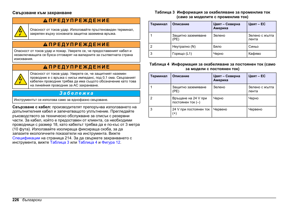Свързване към захранване | Hach-Lange HACH 5500 sc Installation User Manual | Page 226 / 408