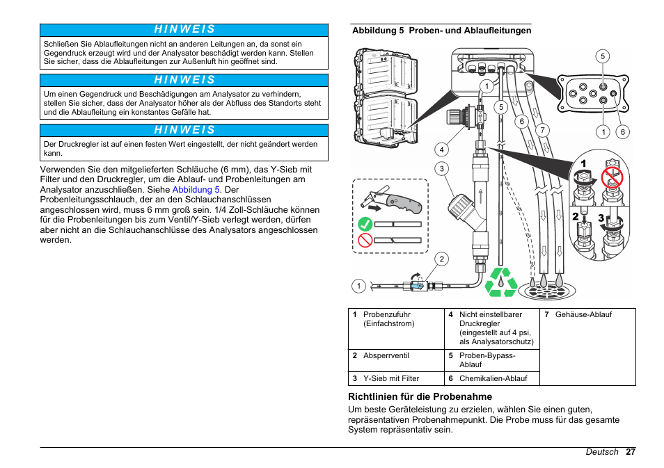 Richtlinien für die probenahme | Hach-Lange HACH 5500 sc Installation User Manual | Page 27 / 408