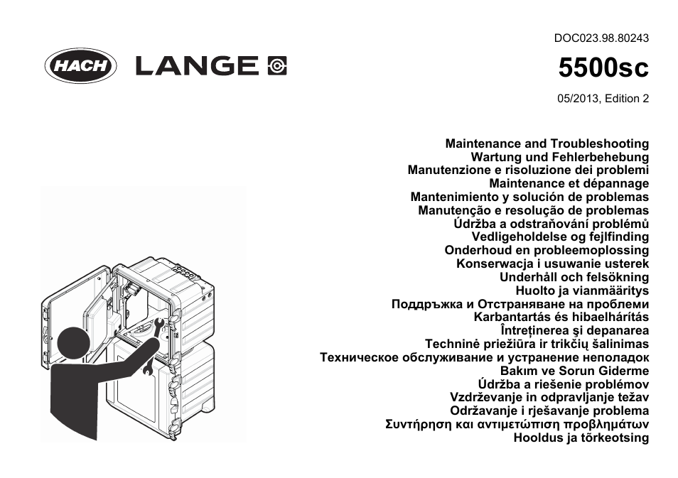 Hach-Lange HACH 5500 sc Maintenance and Troubleshooting User Manual | 286 pages