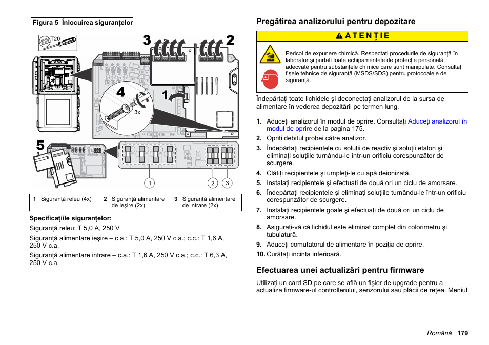 Pregătirea analizorului pentru depozitare, Efectuarea unei actualizări pentru firmware, Figura 5 | Hach-Lange HACH 5500 sc Maintenance and Troubleshooting User Manual | Page 179 / 286