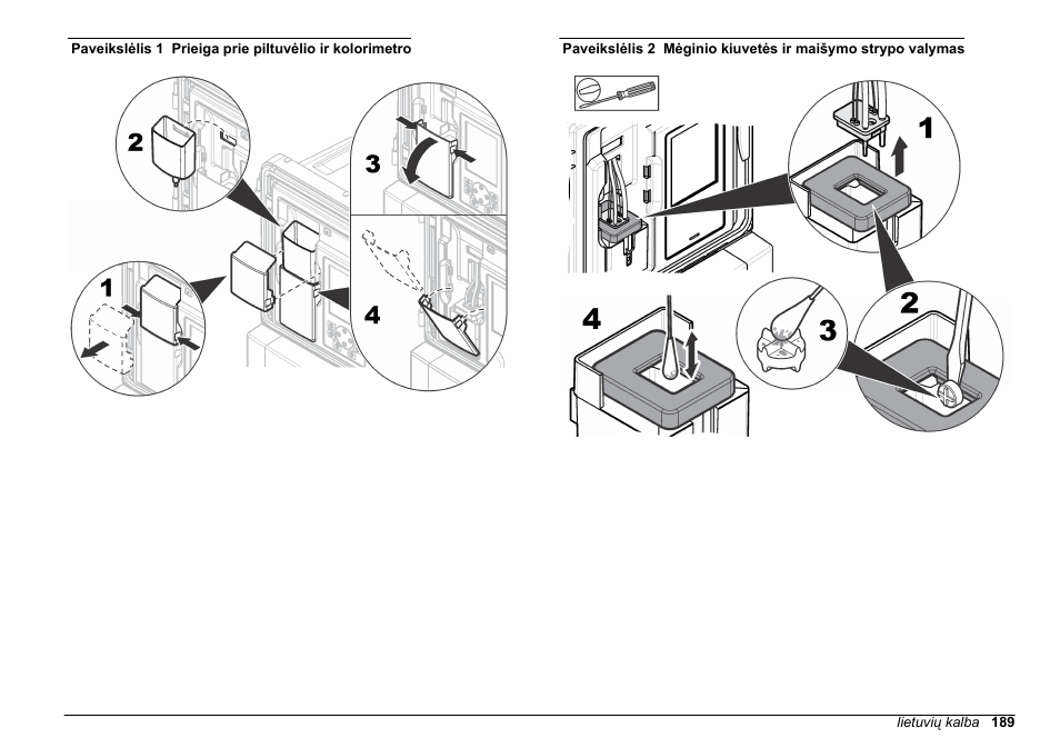 Paveikslėlis 1, Paveikslėlis 2 | Hach-Lange HACH 5500 sc Maintenance and Troubleshooting User Manual | Page 189 / 286