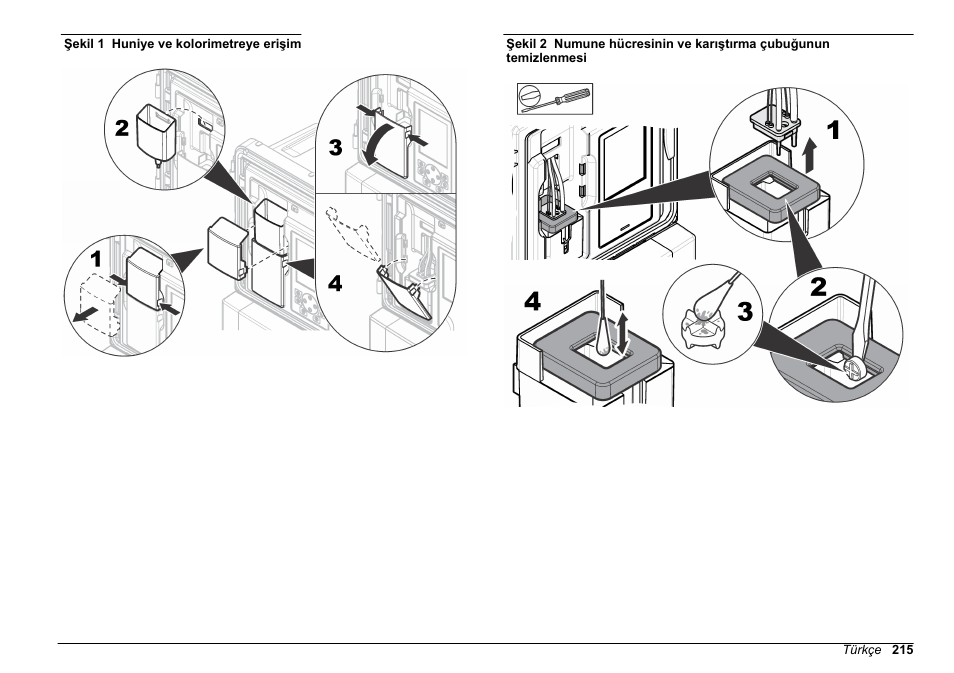 Şekil 1, Şekil 2 | Hach-Lange HACH 5500 sc Maintenance and Troubleshooting User Manual | Page 215 / 286