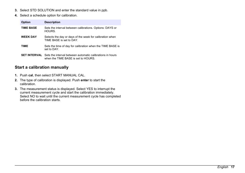 Start a calibration manually | Hach-Lange HACH 5500 sc PO43-HR Operations User Manual | Page 17 / 390