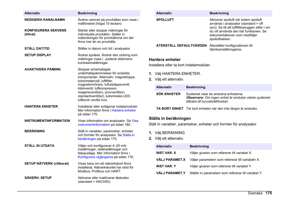 Hantera enheter, Ställa in beräkningen | Hach-Lange HACH 5500 sc PO43-HR Operations User Manual | Page 175 / 390