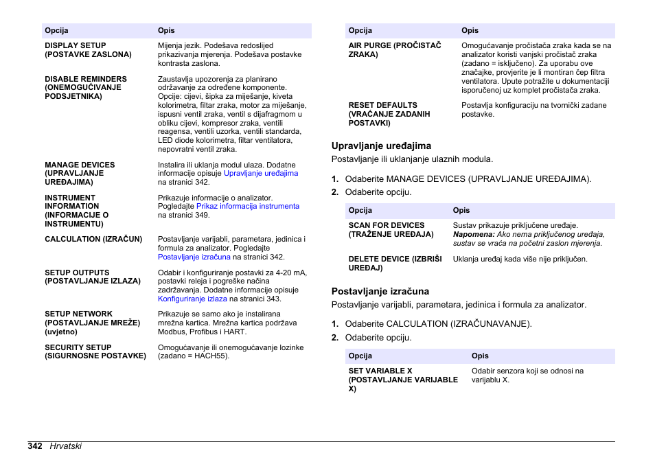 Upravljanje uređajima, Postavljanje izračuna, Pogledajte | Na stranici 342 | Hach-Lange HACH 5500 sc PO43-HR Operations User Manual | Page 342 / 390