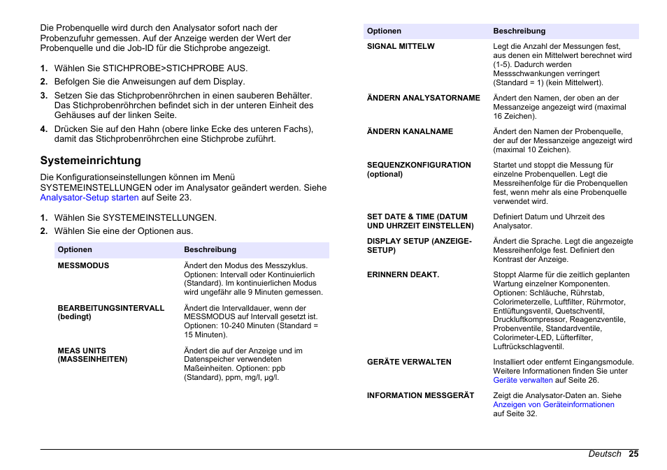 Systemeinrichtung | Hach-Lange HACH 5500 sc PO43-LR Operations User Manual | Page 25 / 392