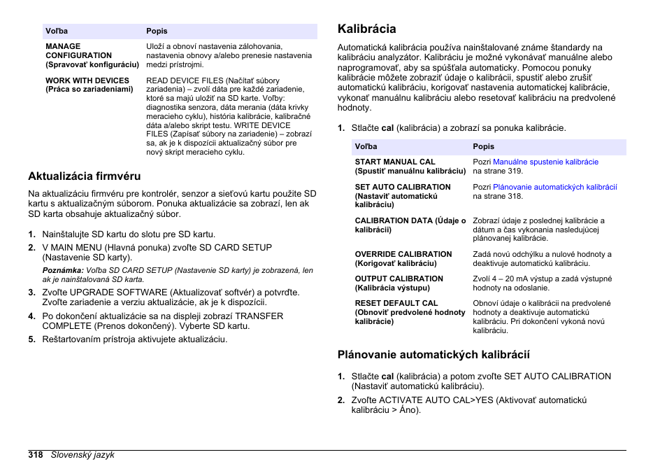 Aktualizácia firmvéru, Kalibrácia, Plánovanie automatických kalibrácií | Hach-Lange HACH 5500 sc PO43-LR Operations User Manual | Page 318 / 392
