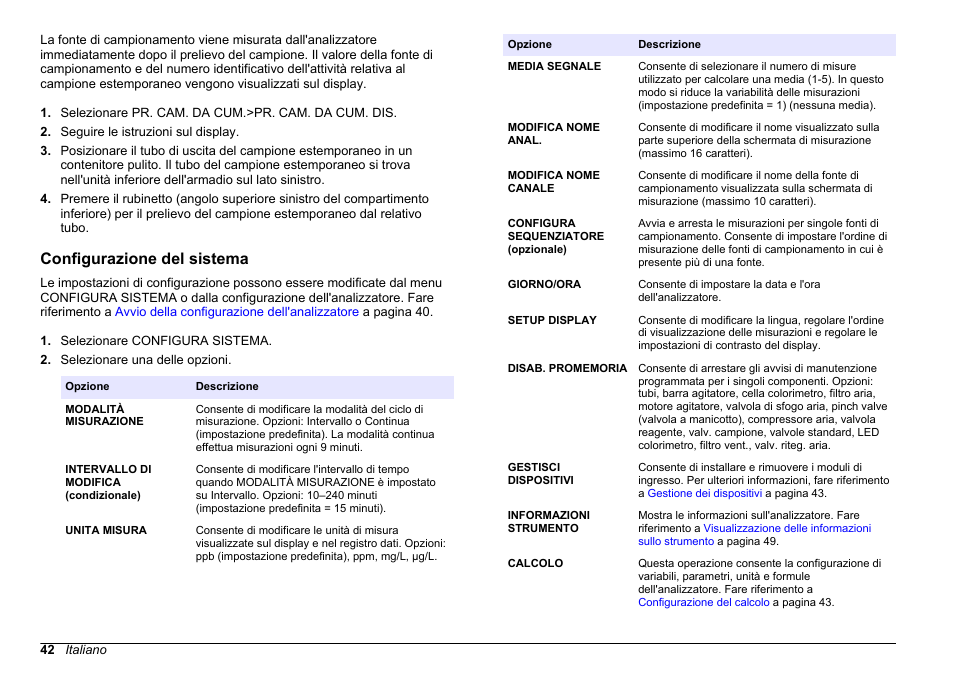 Configurazione del sistema | Hach-Lange HACH 5500 sc PO43-LR Operations User Manual | Page 42 / 392