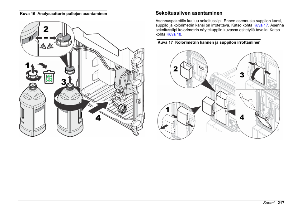 Sekoitussiiven asentaminen | Hach-Lange HACH 5500 sc SiO2 Installation User Manual | Page 217 / 418