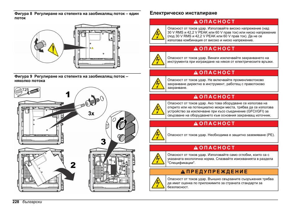 Електрическо инсталиране, Фигура 8, Фигура 9 | Вижте | Hach-Lange HACH 5500 sc SiO2 Installation User Manual | Page 228 / 418