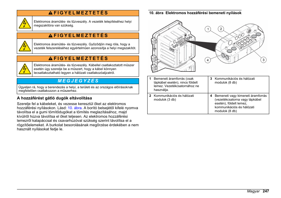 A hozzáférést gátló dugók eltávolítása | Hach-Lange HACH 5500 sc SiO2 Installation User Manual | Page 247 / 418