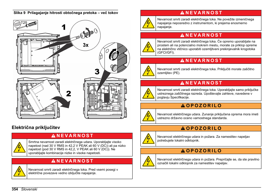 Električna priključitev, Slika 9 | Hach-Lange HACH 5500 sc SiO2 Installation User Manual | Page 354 / 418