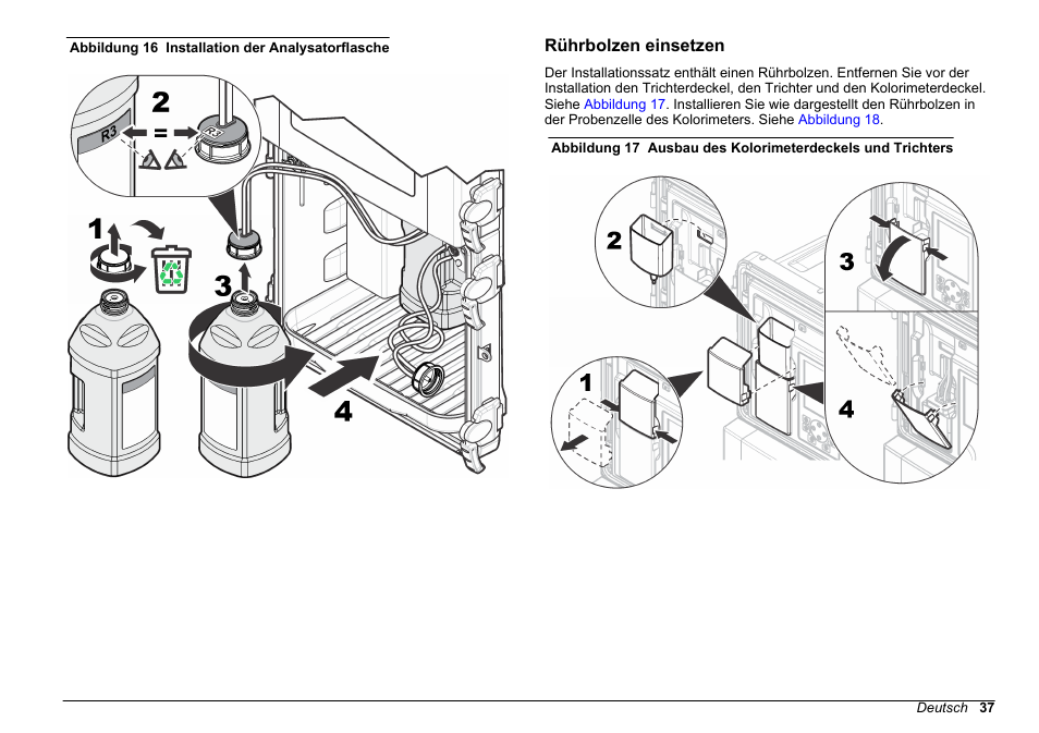 Rührbolzen einsetzen | Hach-Lange HACH 5500 sc SiO2 Installation User Manual | Page 37 / 418