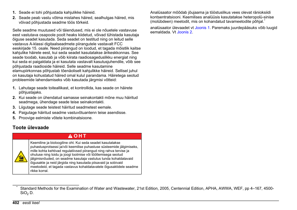 Toote ülevaade, Toote ülevaade o h t | Hach-Lange HACH 5500 sc SiO2 Installation User Manual | Page 402 / 418