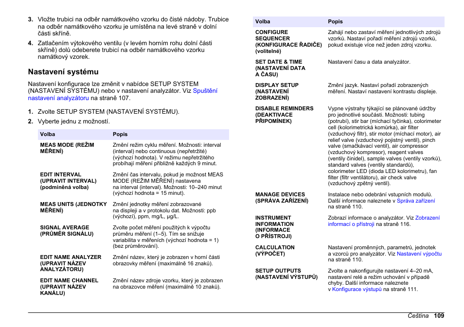 Nastavení systému | Hach-Lange HACH 5500 sc SiO2 Operations User Manual | Page 109 / 394