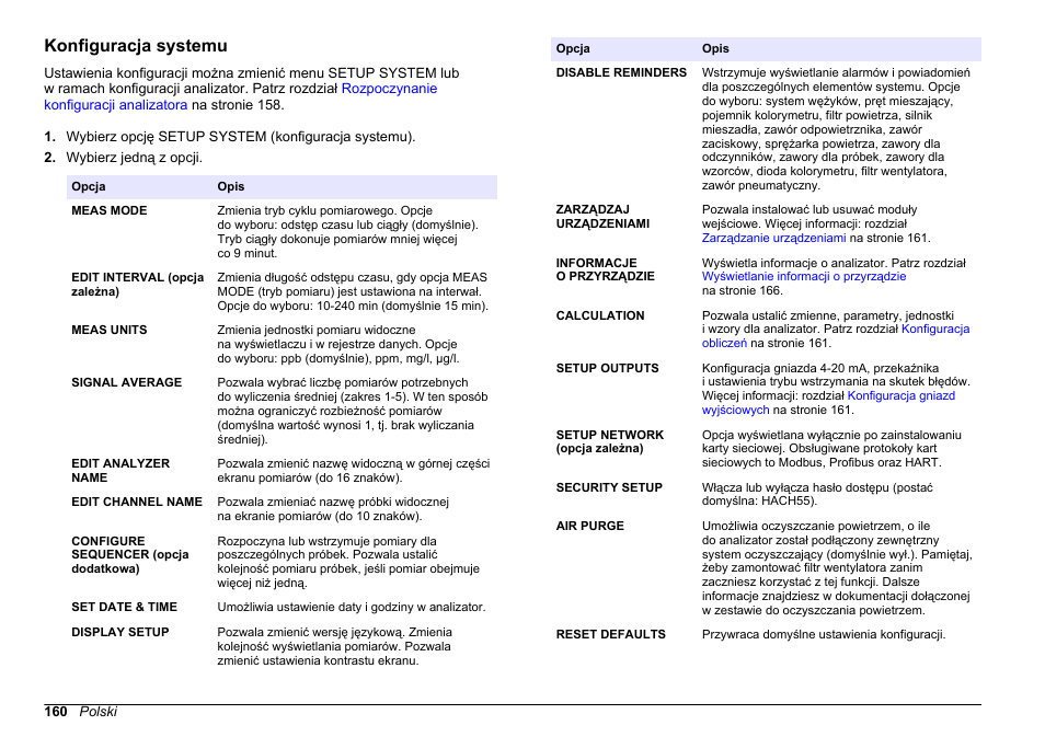 Konfiguracja systemu | Hach-Lange HACH 5500 sc SiO2 Operations User Manual | Page 160 / 394