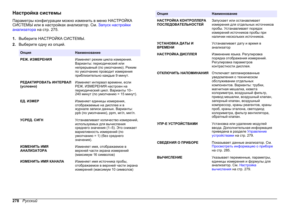 Настройка системы | Hach-Lange HACH 5500 sc SiO2 Operations User Manual | Page 278 / 394