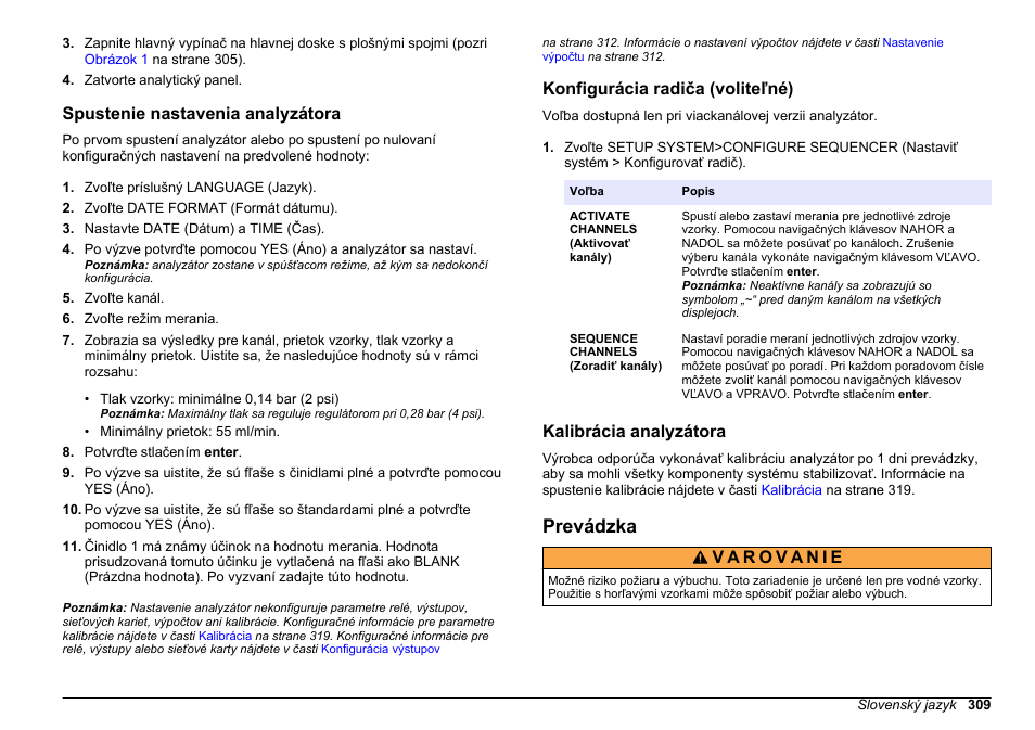 Spustenie nastavenia analyzátora, Konfigurácia radiča (voliteľné), Kalibrácia analyzátora | Prevádzka, Na strane 309 | Hach-Lange HACH 5500 sc SiO2 Operations User Manual | Page 309 / 394