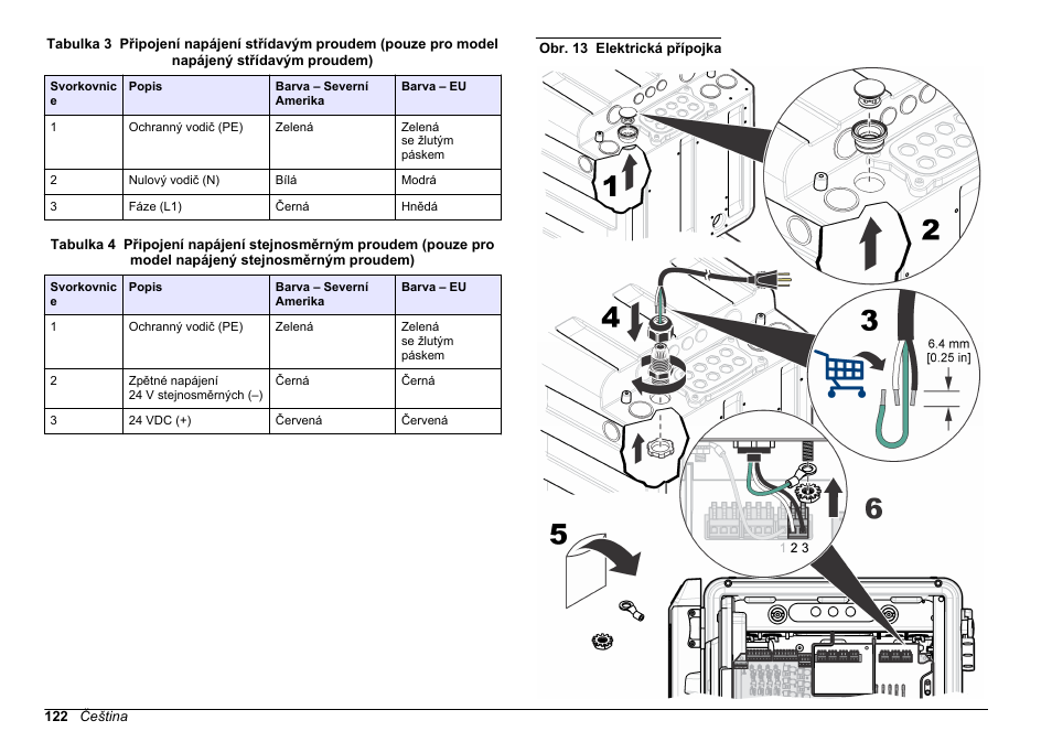 V části, Tabulka 3, Tabulka 4 | Obr. 13 | Hach-Lange POLYMETRON 9610 sc SiO2 Operations User Manual | Page 122 / 410
