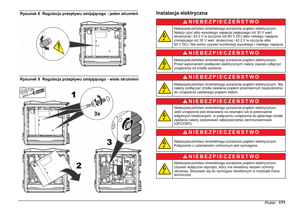 Instalacja elektryczna, Rysunek 8, Rysunek 9 | Hach-Lange POLYMETRON 9610 sc SiO2 Operations User Manual | Page 171 / 410