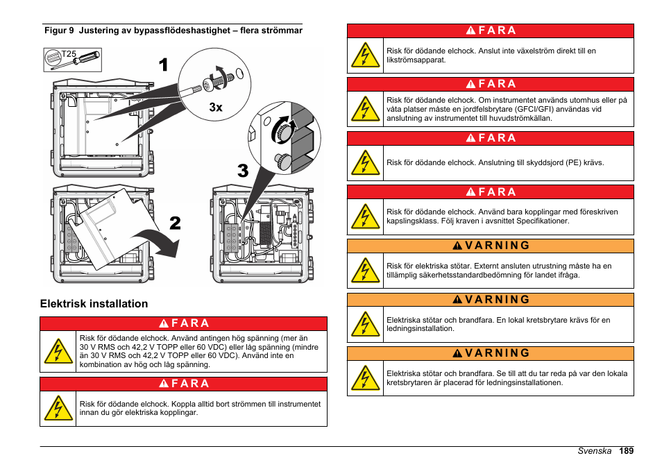 Elektrisk installation, Eller, Figur 9 | Hach-Lange POLYMETRON 9610 sc SiO2 Operations User Manual | Page 189 / 410